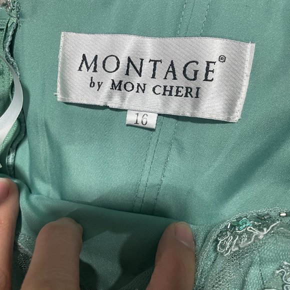 Montage by Mon Cheri 114911 Loden Green Mother of the Bride Dress - Picture 6 of 13